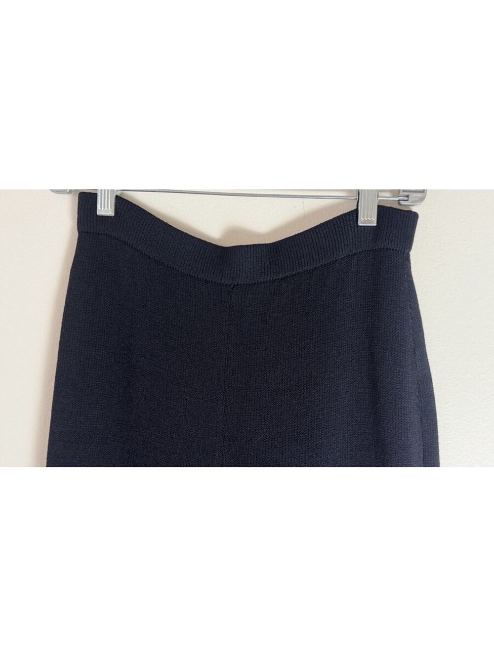 ST. JOHN BASICS Black High Rise SANTANA KNIT Straight Leg Pants Sz 2 - Picture 3 of 5